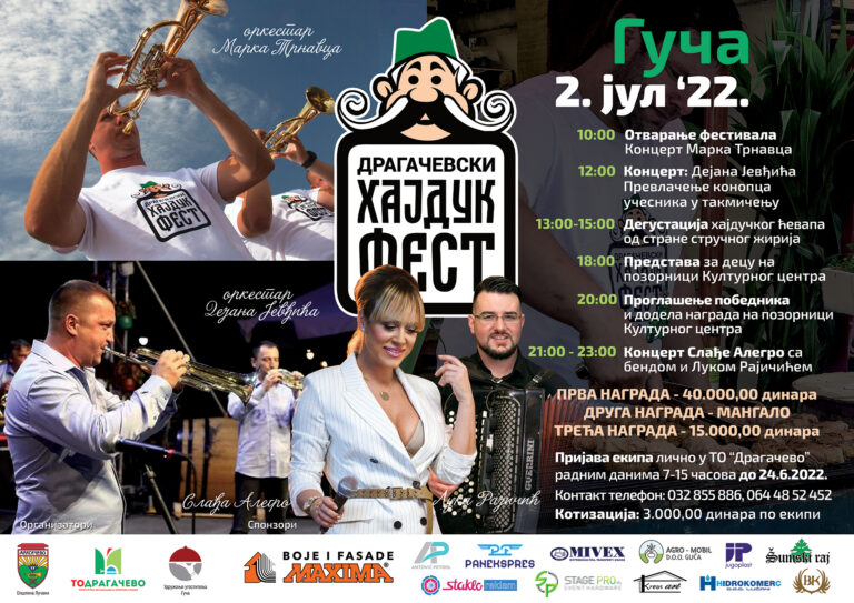 DRAGAČEVSKI HAJDUK FEST 2. JULA DRAGAČEVSKI HAJDUK FEST 2. JULA - Lokal Info