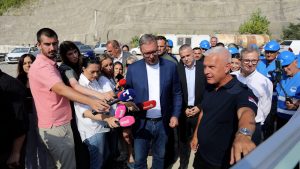 Vučić u Arilju tokom obilaska radova na brani Svračkovo