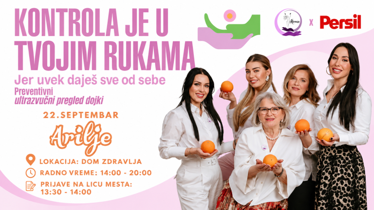 Preventivni ultrazvučni pregledi dojki u Arilju 22. septembra – kampanja Kontrola je u tvojim rukama